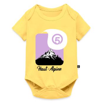 Haut-Alpine 05 Departement der Hautes-Alpes - Baby Premium Kurzarmbody - Pastellgelb - Vorne