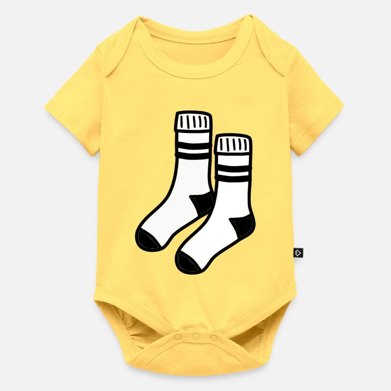 Chaussettes blanches - Body à manches courtes Premium Bébé - jaune pastel