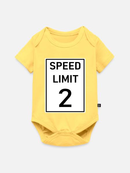 Geschwindigkeitsbegrenzung 2 - Baby Premium Kurzarmbody - Pastellgelb