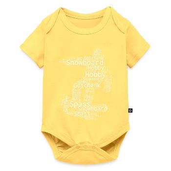 Illustration de snowboard pour snowboard - Body à manches courtes Premium Bébé - jaune pastel - Devant