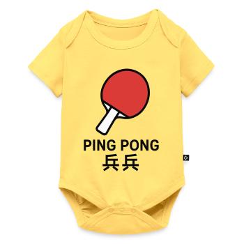 Raquette de Ping-Pong - Tennis de table - Body à manches courtes Premium Bébé - jaune pastel - Devant