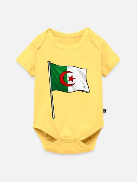 Algerische Flagge - Baby Premium Kurzarmbody - Pastellgelb