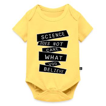 La science se moque de ce que vous croyez Logo des faits - Body à manches courtes Premium Bébé - jaune pastel - Devant