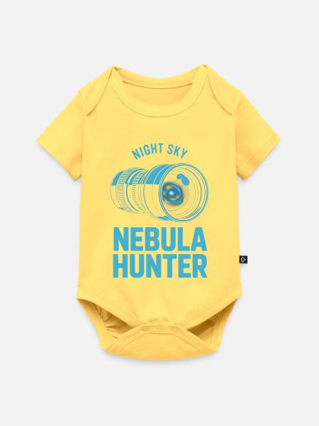 Nebula Hunter Night Sky Teleskop-Tee - Baby Premium Kurzarmbody - Pastellgelb
