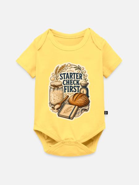 STARTER CHECK FIRST - Baby Premium Kurzarmbody - Pastellgelb