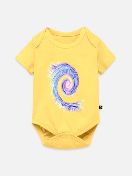 Pastellwirbel Spirale - Baby Premium Kurzarmbody - Pastellgelb