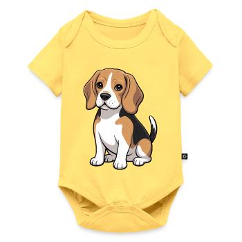 Beagle Pup Dog Lover - Baby Premium short-sleeve bodysuit - sky yellow - Front
