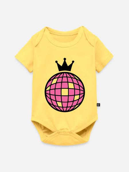 Disco Kugel Krone Icon - Baby Premium Kurzarmbody - Pastellgelb