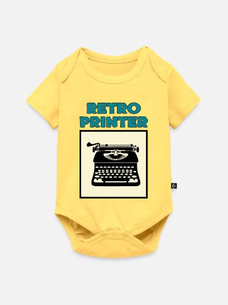 Retro-Drucker - Baby Premium Kurzarmbody - Pastellgelb