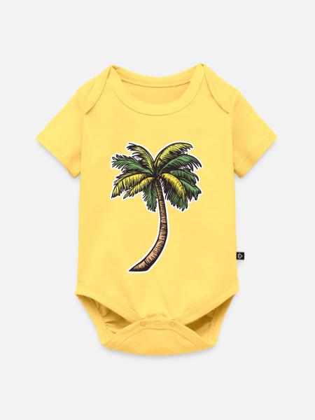 Palme - Baby Premium Kurzarmbody - Pastellgelb