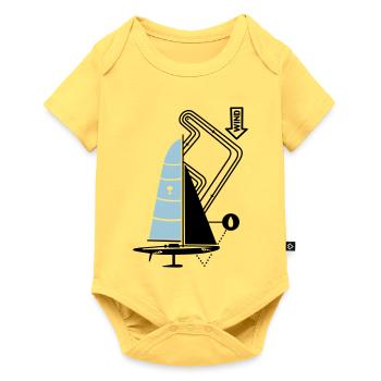 Parcours de régate moderne de voilier Yacht Yacht - Body à manches courtes Premium Bébé - jaune pastel - Devant
