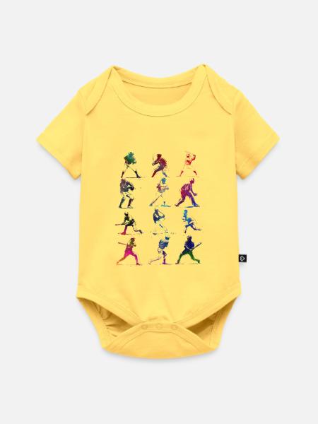 Baseballspieler #baseball #sport - Baby Premium Kurzarmbody - Pastellgelb