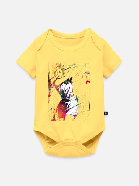 Golfspieler #golf - Baby Premium Kurzarmbody - Pastellgelb