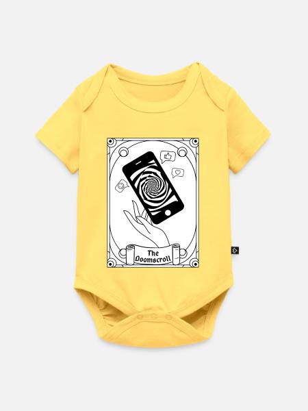 Doomscroll Brainrot Smartphone Tarot - Baby Premium Kurzarmbody - Pastellgelb