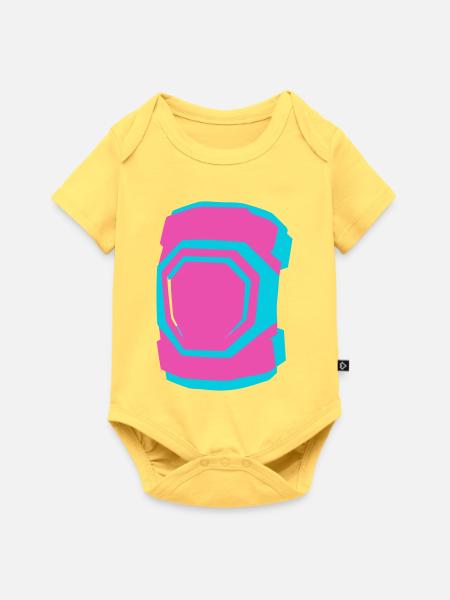 Knieschoner Rollschuhfahren Roller Derby Skaten - Baby Premium Kurzarmbody - Pastellgelb