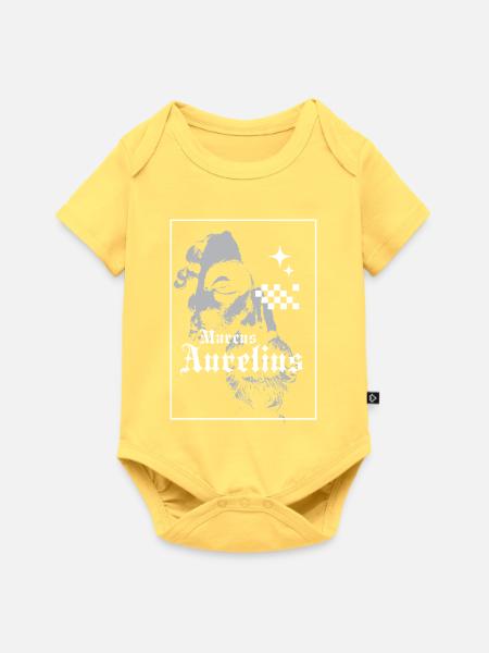 Marcus-Aurelius-Porträt - Baby Premium Kurzarmbody - Pastellgelb