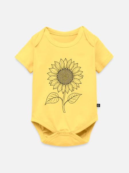 Sonnenblume Boho - Baby Premium Kurzarmbody - Pastellgelb