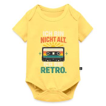 Ich bin nicht alt, ich bin retro – Spruch - Baby Premium Kurzarmbody - Pastellgelb - Vorne