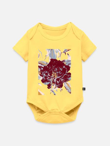ROTE PFINGSTROSE - Baby Premium Kurzarmbody - Pastellgelb