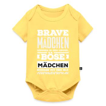 Feuerwehr Feuerwehrmann Geschenk - Baby Premium Kurzarmbody - Pastellgelb - Vorne