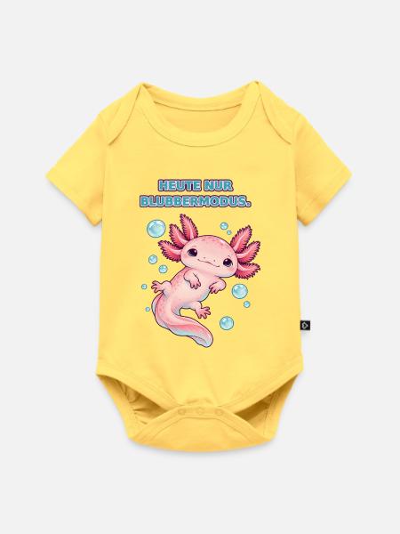 Axolotl im Blubbermodus - Baby Premium Kurzarmbody - Pastellgelb