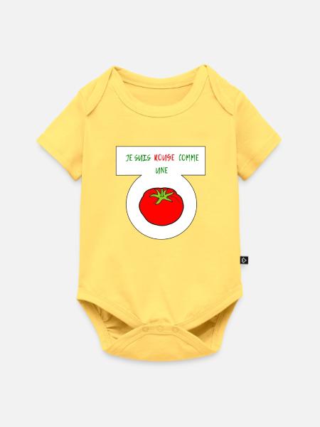 Rot wie eine Tomate - Baby Premium Kurzarmbody - Pastellgelb