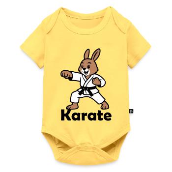 Karate Rabbit - Baby Premium short-sleeve bodysuit - sky yellow - Front