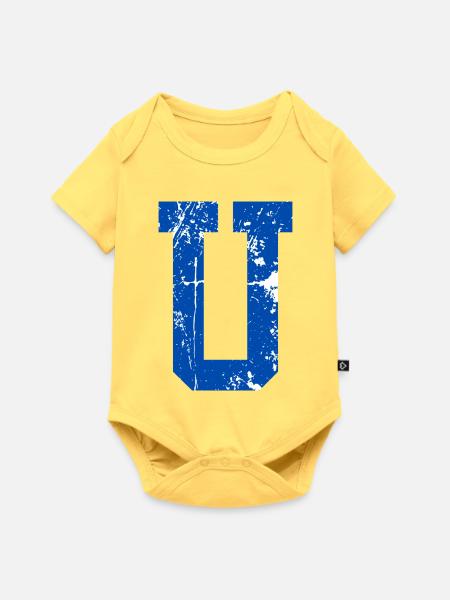 Letter u Retro Sport - Baby Premium Kurzarmbody - Pastellgelb