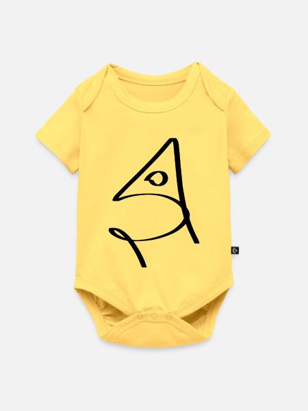 Fisch in Brühe - Baby Premium Kurzarmbody - Pastellgelb