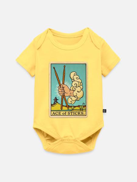 Air Drummer Tarot - Baby Premium Kurzarmbody - Pastellgelb