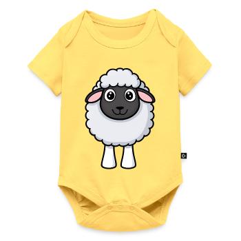 Design de câlins moutons poillés - Body à manches courtes Premium Bébé - jaune pastel - Devant