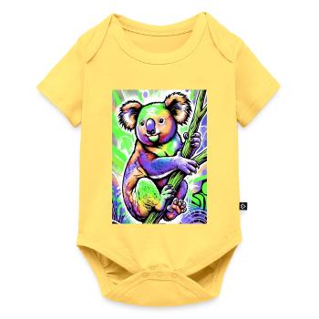 Koala - Baby Premium Kurzarmbody - Pastellgelb - Vorne