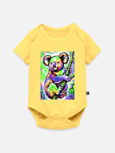 Koala - Baby Premium Kurzarmbody - Pastellgelb