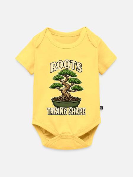 ROOTS TAKING SHAPE Pflanzen - Baby Premium Kurzarmbody - Pastellgelb