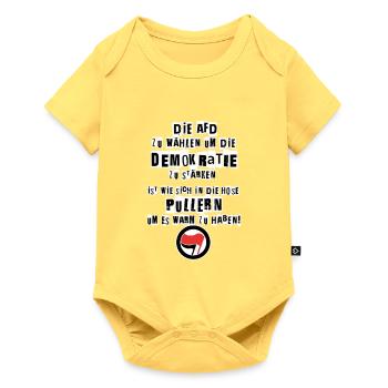 SHK Antifa – No Cops! No Nazis! - Baby Premium Kurzarmbody - Pastellgelb - Vorne