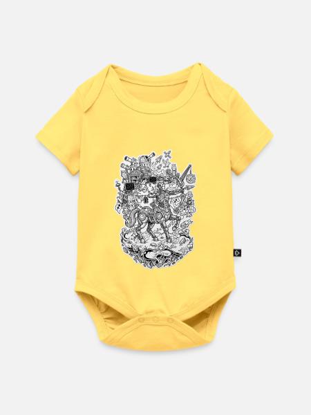Schütze Doodle - Baby Premium Kurzarmbody - Pastellgelb