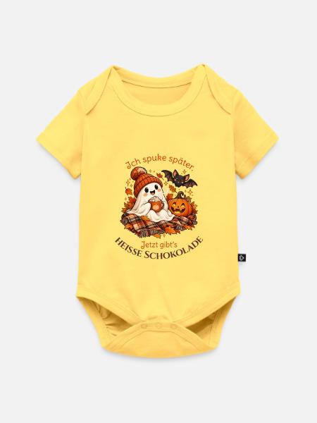 Kakao-Geist in Kuschelstimmung - Baby Premium Kurzarmbody - Pastellgelb