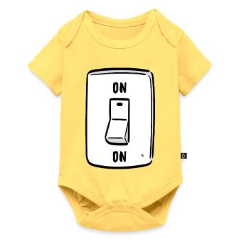 Einschalten Cooler Humor Lustige Motivation - Baby Premium Kurzarmbody - Pastellgelb - Vorne