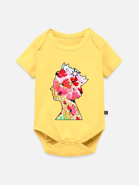 Queen Silhouette - Baby Premium Kurzarmbody - Pastellgelb