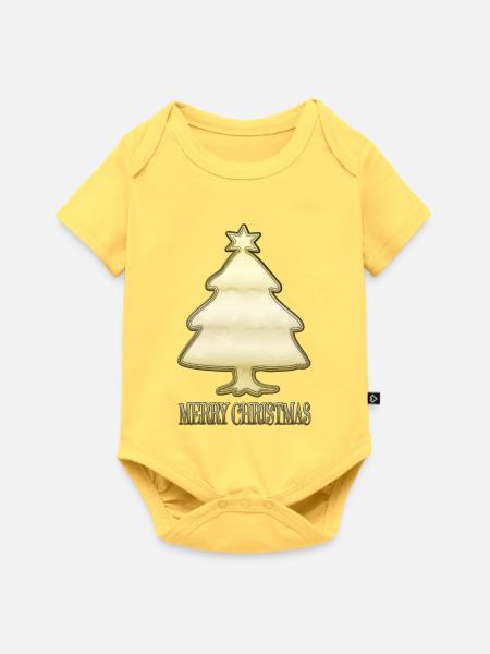 Tannenbaum - Baby Premium Kurzarmbody - Pastellgelb