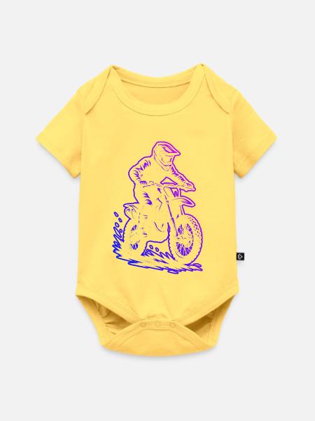 Kompaktes Motocross Design für Motocross - Baby Premium Kurzarmbody - Pastellgelb