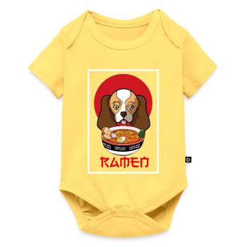 Cavalier King Charles Spaniel Ramen Dog japonais - Body à manches courtes Premium Bébé - jaune pastel - Devant