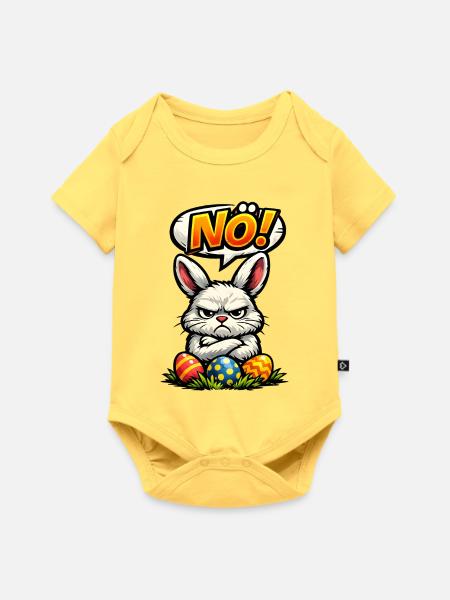 NÖ Hase Ostern Geschenk - Baby Premium Kurzarmbody - Pastellgelb