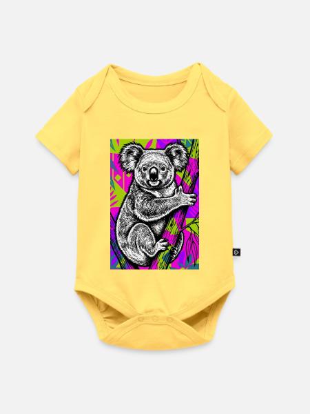 Koala - Baby Premium Kurzarmbody - Pastellgelb