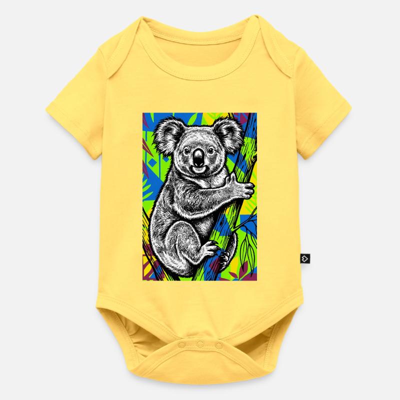 Koala - Body à manches courtes Premium Bébé - jaune pastel