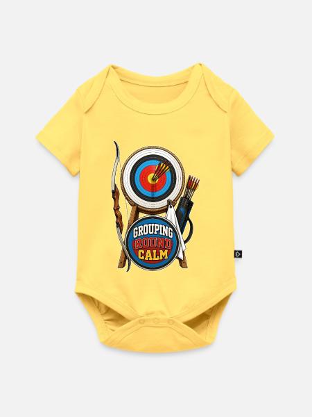 GROUPING ROUND CALM - Baby Premium Kurzarmbody - Pastellgelb