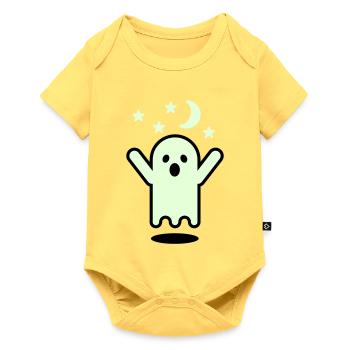 Glow in the dark ghost - Baby Premium short-sleeve bodysuit - sky yellow - Front