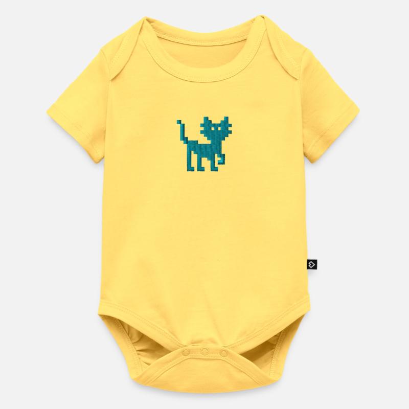 Pixelcat - Body à manches courtes Premium Bébé - jaune pastel