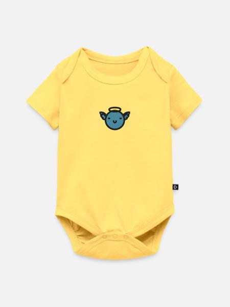 Engel Gesicht - Baby Premium Kurzarmbody - Pastellgelb