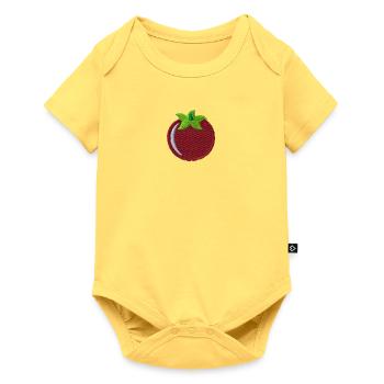 Embroidered tomato - Baby Premium short-sleeve bodysuit - sky yellow - Front